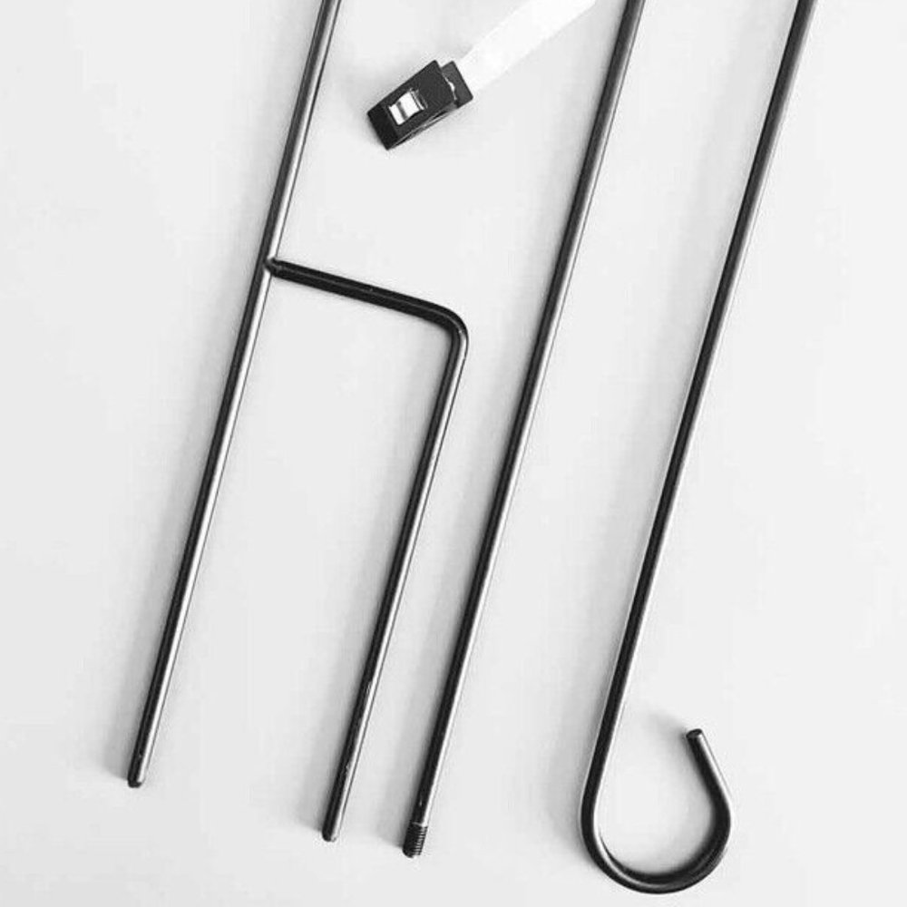 Garden Flag Pole Set with Garden Flag Stopper and Anti-Wind Clip